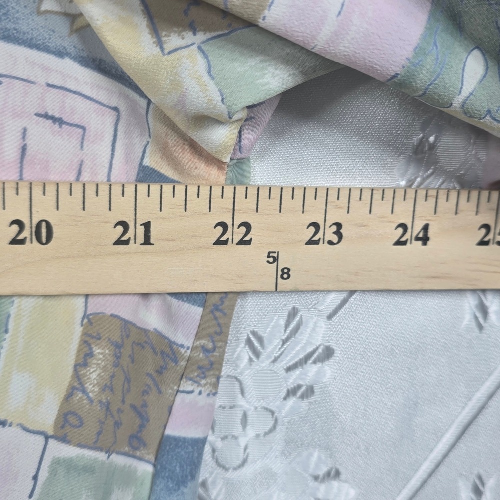 Vintage Tag Floral Patchwork Print Jacket Woman Medium Cream Collared Full Zip - Picture 7 of 12